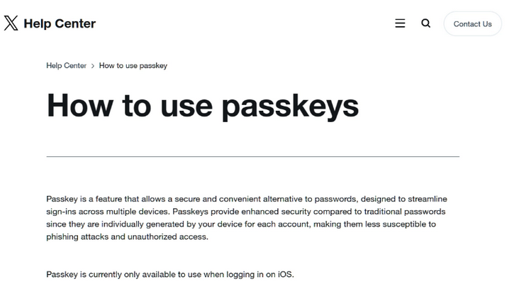 汝阳苹果维修店铺分享iOS用户如何通过通行密钥(Passkey)登录 